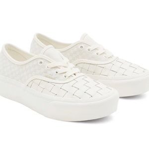 Woven Authentic Platform 2.0 Sneaker in Leather/Blanc de Blanc - Vans 8.0W